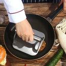 Stainless Steel Burger Press with Flat Base and Handle for Smash Burgers, Grills, Stovetops, Home Kitchens and Restaurants, Silver