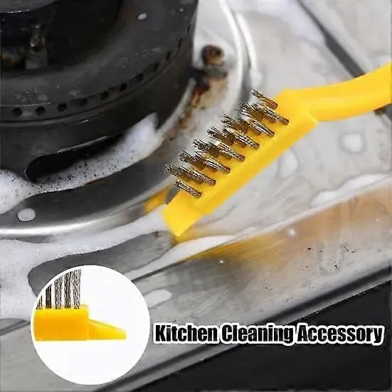 5 Piece Kitchen Cleaning Scraper and Wire Brush Set with Non-Slip Handles for Stoves, Ovens, Cooktops and Crevice Cleaning