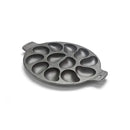 Cast Iron Oyster Grill Pan with 12 Cavities, Non-Stick Baking and Serving Plate for Grilling, Cooking and Seafood, Black