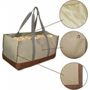 Large 600D Oxford Firewood Carrier Bag with Handles for Fireplace Log Storage, Camping and Household Use, Khaki, 64 x 30 x 33 cm
