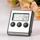 Wireless Digital Meat Thermometer with Probe, LCD Timer and Temperature Display for BBQ Grills, Ovens and Kitchen Cooking, Black