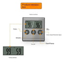 Wireless Digital Meat Thermometer with Probe, LCD Timer and Temperature Display for BBQ Grills, Ovens and Kitchen Cooking, Black