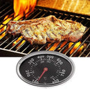 Stainless Steel BBQ Grill Lid Thermometer Replacement with Heat Indicator for Grill and Oven Lids, Black, 8 x 5 cm