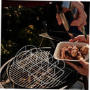 Stainless Steel BBQ Rib Rack, Non-Stick Holder for up to 5 Racks of Ribs, Outdoor Grilling, Camping and Oven Cooking, 38 cm