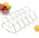 Stainless Steel BBQ Rib Rack, Non-Stick Holder for up to 5 Racks of Ribs, Outdoor Grilling, Camping and Oven Cooking, 38 cm