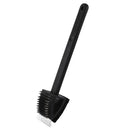 3-in-1 BBQ Grill Cleaning Brush with Scraper, Scrub Pad and Brass Bristles for Grills and Griddles, Black, 38 cm