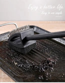 3-in-1 BBQ Grill Cleaning Brush with Scraper, Scrub Pad and Brass Bristles for Grills and Griddles, Black, 38 cm