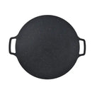 Round Korean BBQ Grill Pan with Non-Stick Iron Surface for Indoor Cooking, Outdoor Camping, Parties and Home Grilling, Black, 36 cm