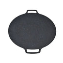 Round Korean BBQ Grill Pan with Non-Stick Iron Surface for Indoor Cooking, Outdoor Camping, Parties and Home Grilling, Black, 36 cm