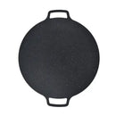 Round Korean BBQ Grill Pan with Non-Stick Iron Surface for Indoor Cooking, Outdoor Camping, Parties and Home Grilling, Black, 36 cm