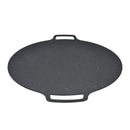 Round Korean BBQ Grill Pan with Non-Stick Iron Surface for Indoor Cooking, Outdoor Camping, Parties and Home Grilling, Black, 36 cm