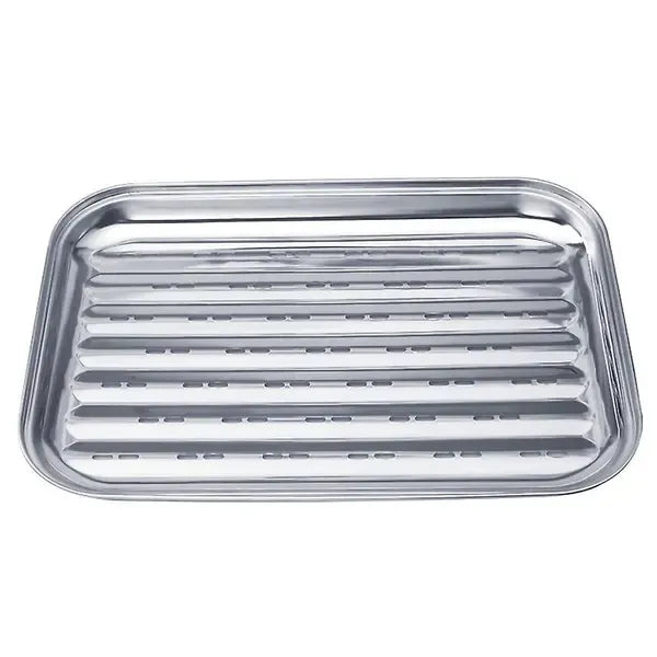 2 Pack Stainless Steel BBQ Grill Baskets, Perforated Grilling Trays for Vegetables and Meat on Charcoal, Gas and Electric Grills
