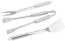 3 Piece Stainless Steel BBQ Grill Tool Set with Spatula, Fork, Tongs and Carrying Bag for Camping and Outdoor Grilling