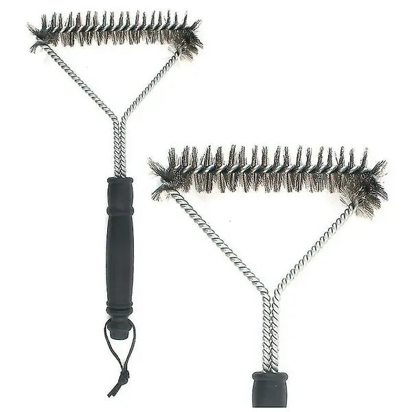 Stainless Steel BBQ Grill Cleaning Brush with Ergonomic Handle for Outdoor Grills, Smokers, Grates and Everyday Maintenance, 30 x 17 cm