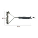 Stainless Steel BBQ Grill Cleaning Brush with Ergonomic Handle for Outdoor Grills, Smokers, Grates and Everyday Maintenance, 30 x 17 cm