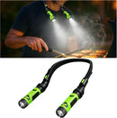 Magnetic LED BBQ Grill Light with Hands-Free Neck Mounted Spotlights for Smoking, Outdoor Cooking and Night Grilling, Black and Green