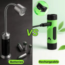 Magnetic LED BBQ Grill Light with Hands-Free Neck Mounted Spotlights for Smoking, Outdoor Cooking and Night Grilling, Black and Green
