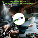 Magnetic LED BBQ Grill Light with Hands-Free Neck Mounted Spotlights for Smoking, Outdoor Cooking and Night Grilling, Black and Green