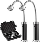 2 Pack Magnetic LED BBQ Grill Lights with 360 Degree Flexible Goosenecks for Camping, Outdoor Cooking and Night Grilling, Silver