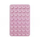 Reusable Silicone Suction Cup Phone Holder Pad for Hands-Free Mounting on Mirrors and Smooth Surfaces, Washable Self-Adhesive, Pink
