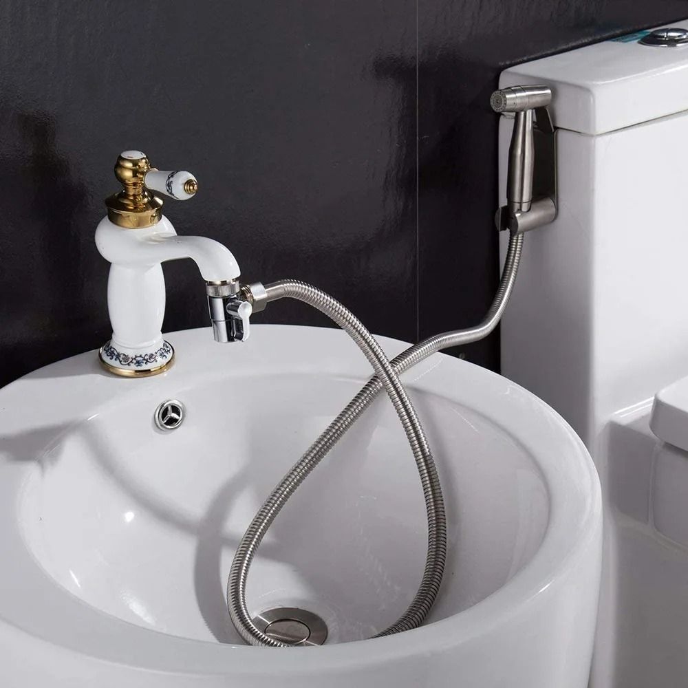 3-Way Kitchen Faucet Diverter Valve with 90 Degree Handle, M22 x M24 Thread Connection for Taps, Showers and Water Outlets, Chrome
