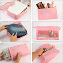 7 Piece Travel Packing Cube Set with Lightweight Waterproof Nylon Organisers for Carry-On Luggage, Holidays and Business Trips, Pink