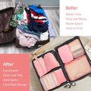 7 Piece Travel Packing Cube Set with Lightweight Waterproof Nylon Organisers for Carry-On Luggage, Holidays and Business Trips, Pink