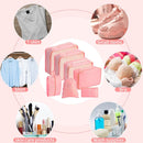 7 Piece Travel Packing Cube Set with Lightweight Waterproof Nylon Organisers for Carry-On Luggage, Holidays and Business Trips, Pink