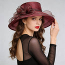 Women's Foldable Organza Wide Brim Sun Hat with Breathable Mesh Design for Beach, Travel and Garden Wear, Khaki, 56-58 cm