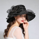 Women's Foldable Organza Wide Brim Sun Hat with Breathable Mesh Design for Beach, Travel and Garden Wear, Beige, 56-58 cm