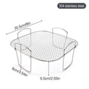 Square Stainless Steel Air Fryer Basket Rack with Raised Mesh Base for Crisp Cooking, Roasting and Baking, Silver, 20 x 20 x 9 cm