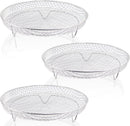 3 Tier Round Stainless Steel Air Fryer Rack with Stackable Mesh Layers for Baking, Drying and Crisp Cooking in Ovens and Air Fryers