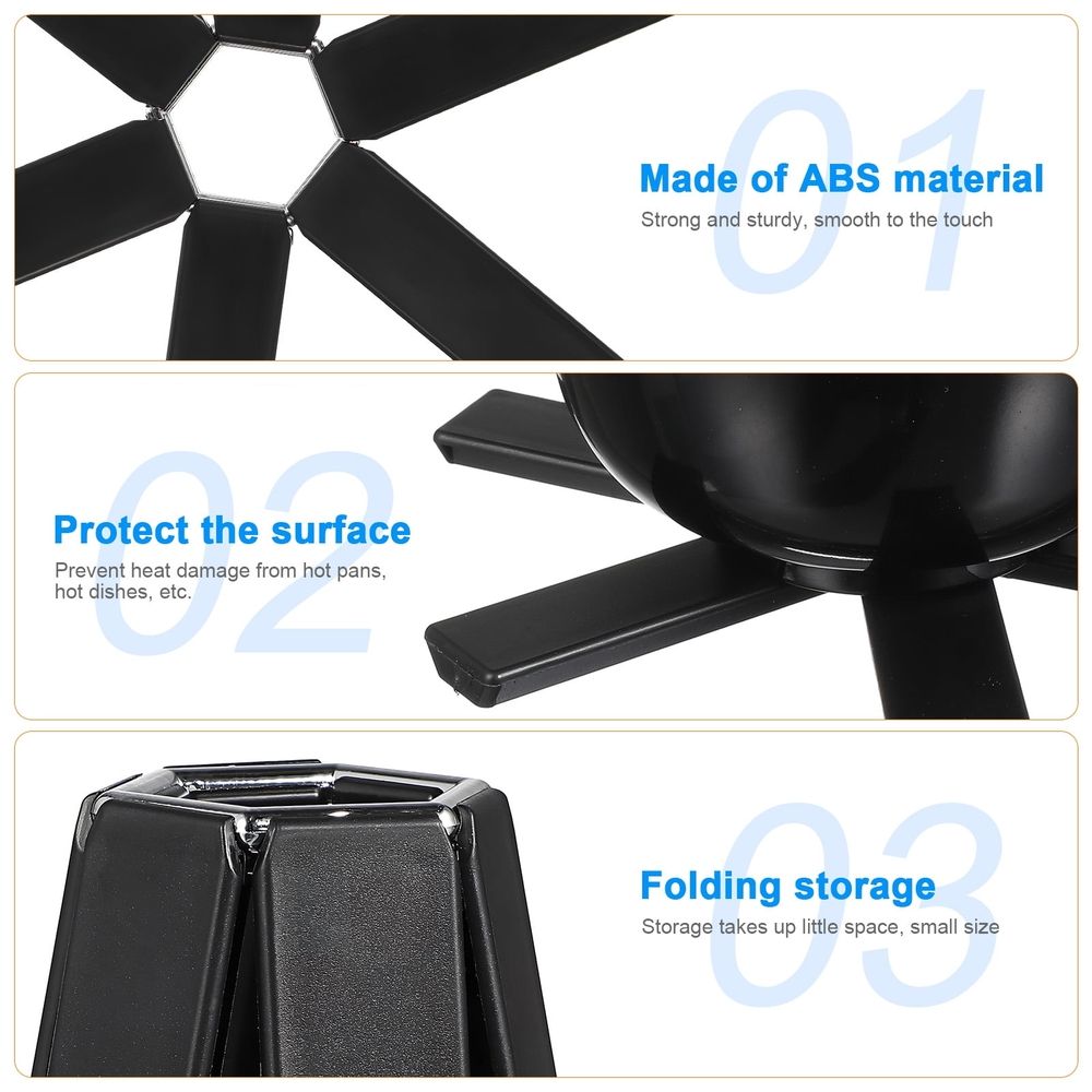 Stylish ABS Heat Insulation Pads Black for Kitchen Multi-Functional Use