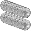 20Pcs Metal Round Flat Sewing Buttons Silver for DIY Clothes Accessories Western Style Clothing Decoration