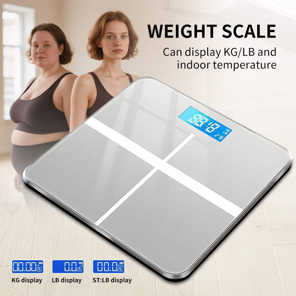 396-pound Weight Scale, Electronic Scale, Bathroom Scale, Personal Scale, High-precision Weight Scale, With LCD High-definition Display And Temperature Display (switchable KG/LB Units) Large Platform, Durable And Safe, Suitable For Various Scenarios