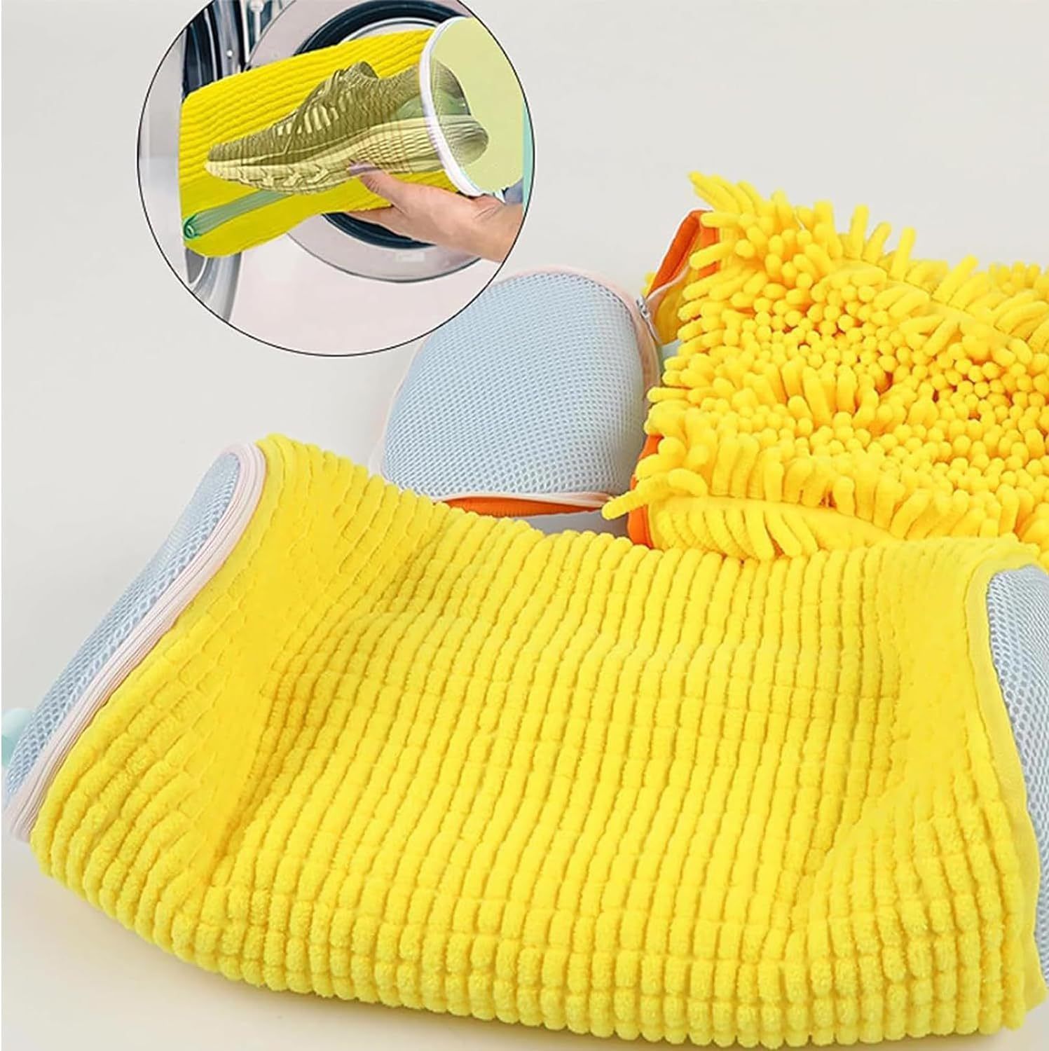 Shoe Wash Bag for Washing Machine Anti-Deformation Shoe Laundry Protector Reusable Home Use Grey 2 Pcs Ideal Christmas Gift