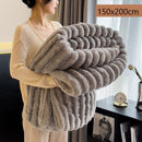 Fluffy Rabbit Fleece Standard Single Blanket Thick Milk Fleece Flannel Couch Nap Throw Medium Grey 150×200cm Suitable for Christmas Gifting