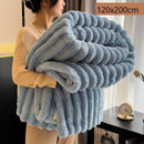 Fluffy Bunny Fleece Long Nap Blanket Thick Flannel Milk Fleece Office Leg Cover Starry Blue 120×200cm Ideal Christmas Gift