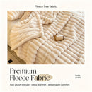 Cream Yellow Rabbit Fleece Large Blanket Thick Flannel Milk Fleece Double Bed Gift Throw 200×230cm for Christmas Gifting