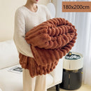 Warm Bunny Plush Single Large Blanket Thick Flannel Sofa Nap Throw Gift Caramel 180×200cm Recommended Christmas Holiday Gift