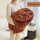 Fluffy Bunny Fleece Nap Blanket Thickened Flannel Milk Fleece Office Leg Throw Caramel 120×200cm Nice Christmas Present