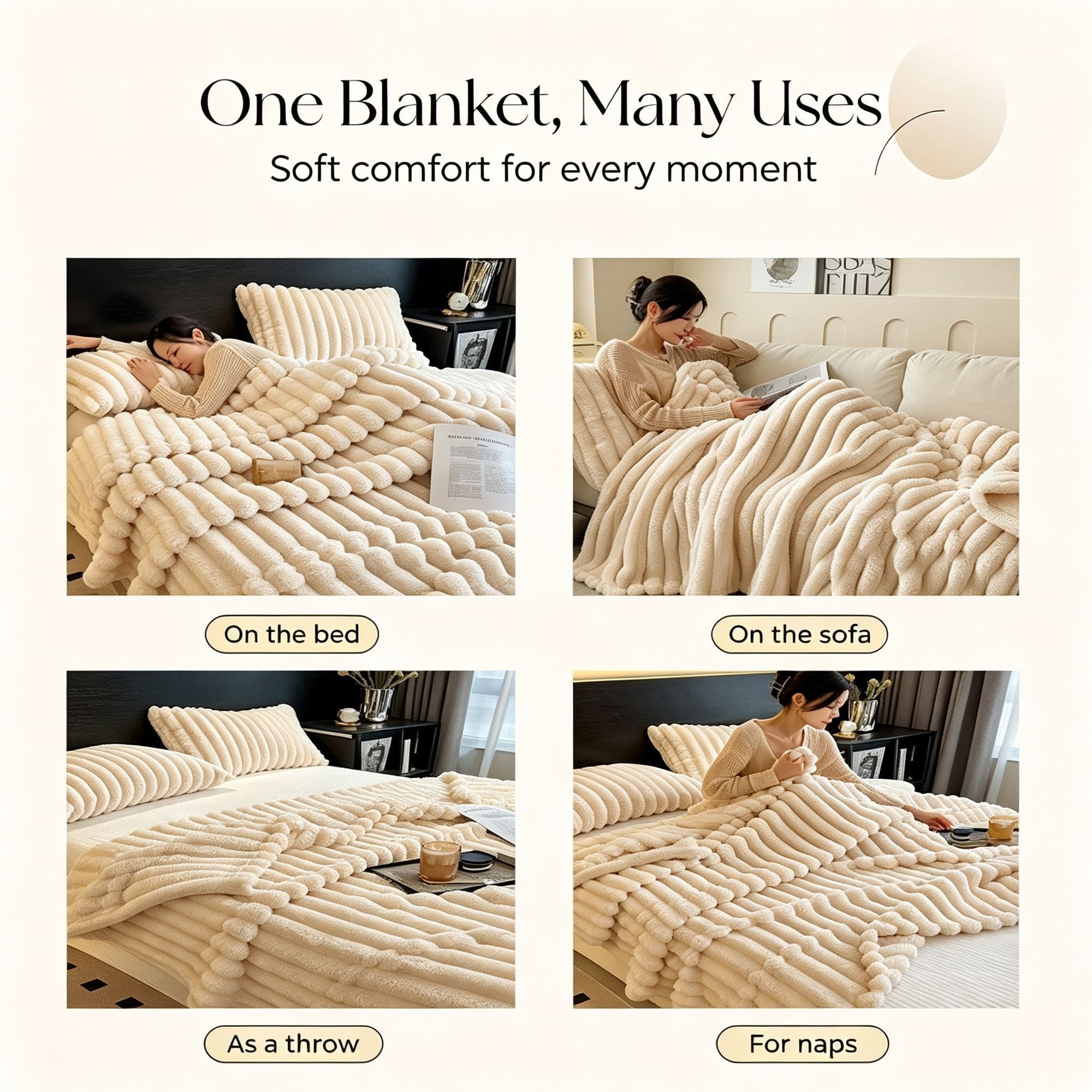 Fluffy Bunny Fleece Nap Blanket Thickened Flannel Milk Fleece Office Leg Throw Caramel 120×200cm Nice Christmas Present
