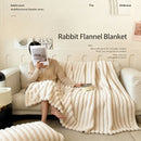 Thick Bunny Fleece Standard Blanket Warm Milk Fleece Flannel Office Nap Throw Off White 150×200cm Recommended Christmas Holiday Gift