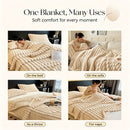 Thick Bunny Fleece Standard Blanket Warm Milk Fleece Flannel Office Nap Throw Off White 150×200cm Recommended Christmas Holiday Gift