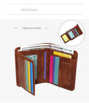 Classic Vintage PU Men Bifold Wallet Slim Short Credit Card Organizer Coin Purse Foldable Black Perfect Christmas Gift