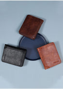 Classic Vintage PU Men Bifold Wallet Slim Short Credit Card Organizer Coin Purse Foldable Black Perfect Christmas Gift