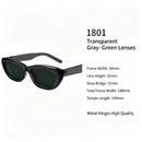 Sheer Clear Grey Green Lens Cat Eye Sunglasses UV400, Lightweight Fresh Summer Vibe, Nice Christmas Present