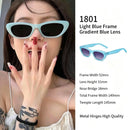 Cool Ombre Blue Frame Gradient Blue Lens Cat Eye Sunglasses UV400, Refreshing Beach Vacation Look, Recommended Christmas Holiday Gift