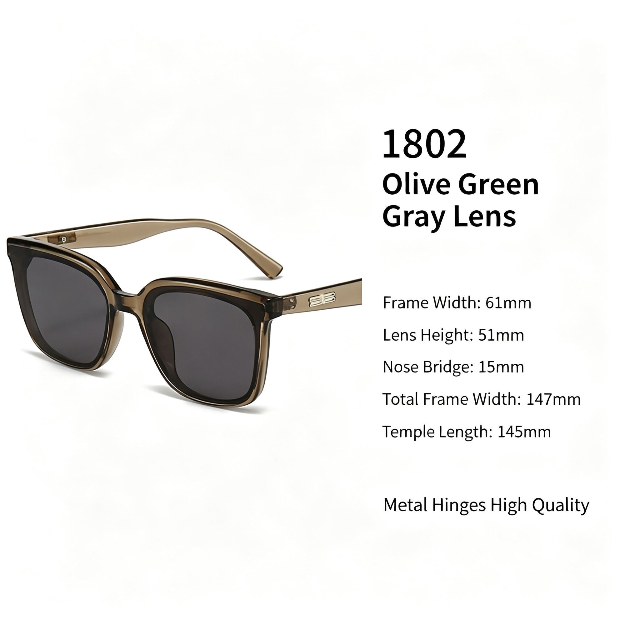 Vintage Olive Green Frame Grey Lens Cat Eye Sunglasses UV400, Outdoor Casual Utility Style, Nice Christmas Present