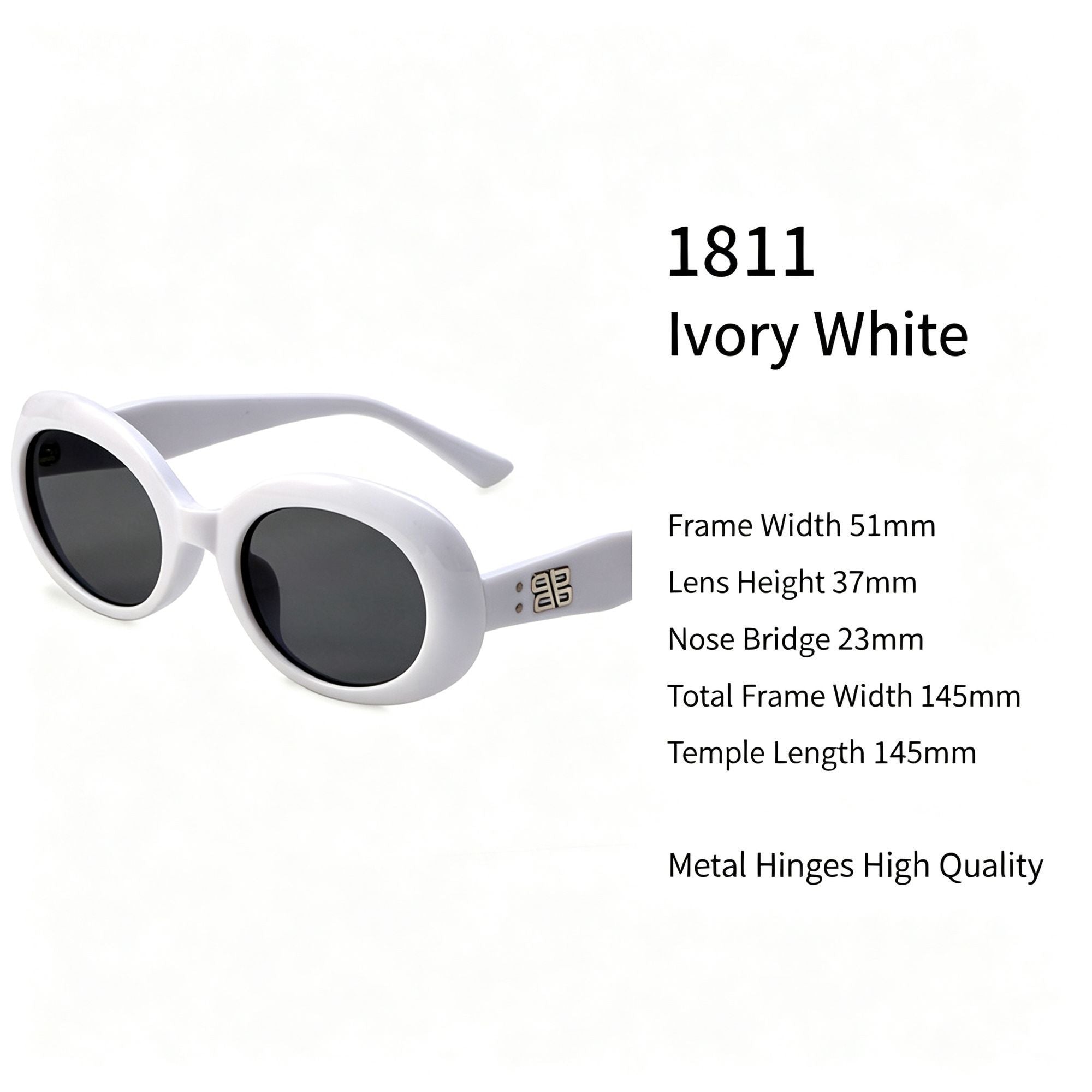 Elegant Ivory White Cat Eye Sunglasses UV400 Blocking, Polished Light Mature Vibe, for Christmas Gifting